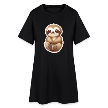 Paresse - Robe T-shirt Femme - noir - Devant