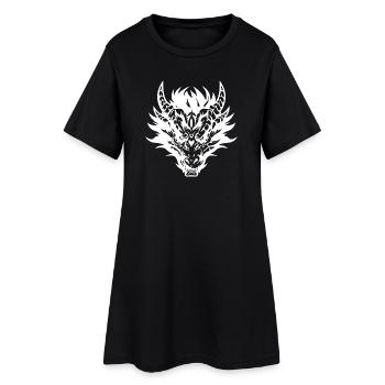 Conception complexe de masque de dragon tribal - Robe T-shirt Femme - noir - Devant
