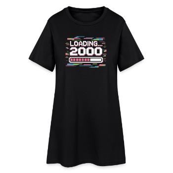 Pixel Retro Design Loading 2000 - Frauen T-Shirt-Kleid - Schwarz - Vorne