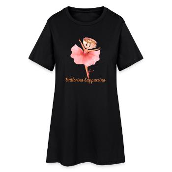 Funny Ballerina Cappuccina Italian Brainrot Meme - Women’s T-Shirt Dress - black - Front
