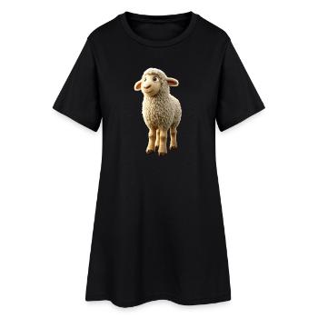 Mouton Agneau Mouton Mouton domestique Berger Mouton doux - Robe T-shirt Femme - noir - Devant