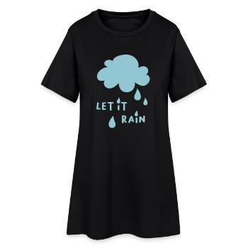 Que la pluie Nuage Dictons frais Enfants Gouttes de pluie - Robe T-shirt Femme - noir - Devant