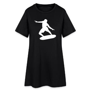 Silhouette de surfeur Surf Minimaliste - Robe T-shirt Femme - noir - Devant