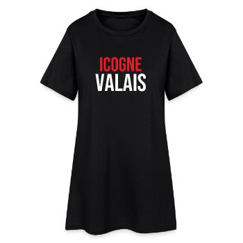 Icogne Valais T-Shirt - Frauen T-Shirt-Kleid - Schwarz - Vorne