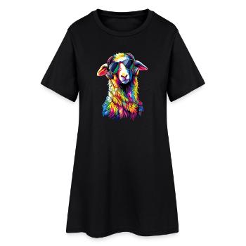 Mouton Agneau Mouton Mouton domestique Berger Mouton doux - Robe T-shirt Femme - noir - Devant