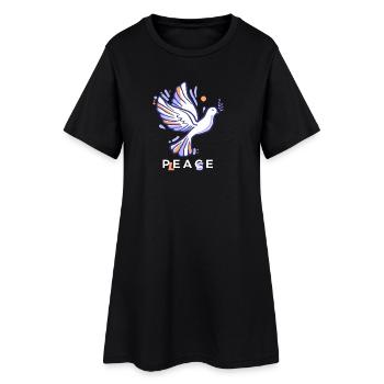 Colombe de la paix à l’olive aux couleurs pastel - Robe T-shirt Femme - noir - Devant
