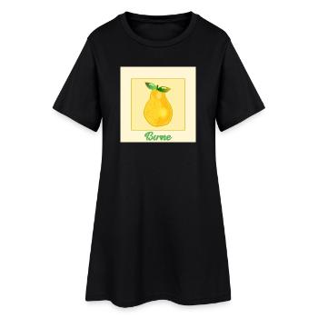 Birnenerntezeit Obst Birne - Frauen T-Shirt-Kleid - Schwarz - Vorne