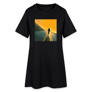 Kette rechts – Probleme links liegen lassen - Frauen T-Shirt-Kleid - Schwarz - Vorne