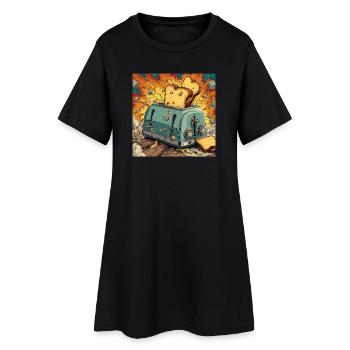 Toast Assault - Frauen T-Shirt-Kleid - Schwarz - Vorne