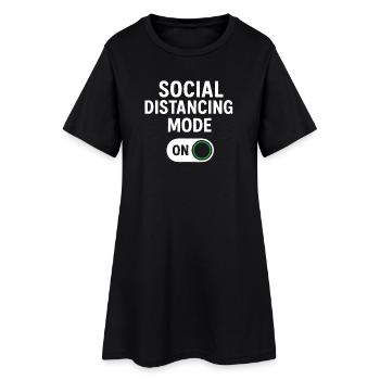 Mode de distanciation sociale activé - Robe T-shirt Femme - noir - Devant