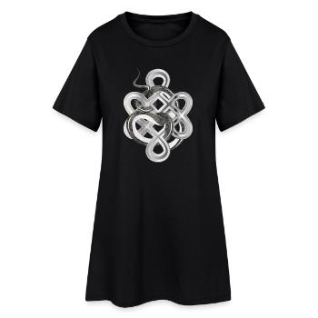 Nœud serpent à l’aspect argenté – mystique et noble - Robe T-shirt Femme - noir - Devant