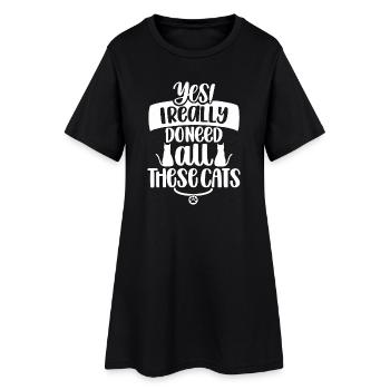 Conception de citation fantaisiste d’amoureux des chats - Robe T-shirt Femme - noir - Devant