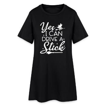 Illustration fantaisiste sorcière balai-balai - Robe T-shirt Femme - noir - Devant