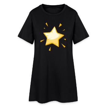 Étoile de dessin animé brillante - Conception dorée joyeuse - Robe T-shirt Femme - noir - Devant