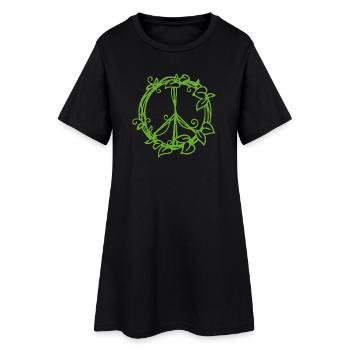 Conception de symbole de paix inspirée de la nature - Robe T-shirt Femme - noir - Devant