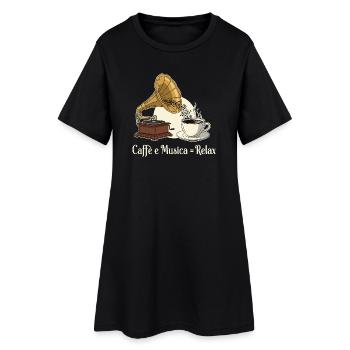 Caffè e Musica = Se détendre - Robe T-shirt Femme - noir - Devant