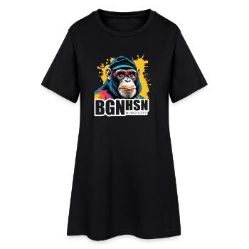 Bogenhausen - parce que c’est votre capot ! - Robe T-shirt Femme - noir - Devant