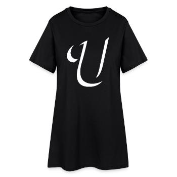 Élégant motif de lettre U avec forme dynamique - Robe T-shirt Femme - noir - Devant