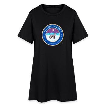 A wolf's eyes appear to glow at night - Women’s T-Shirt Dress - black - Front