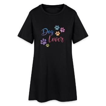 Amoureux des chiens - Robe T-shirt Femme - noir - Devant