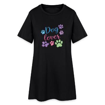 Amoureux des chiens - Robe T-shirt Femme - noir - Devant