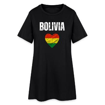 I love Bolivia, flag of Bolivia - Women’s T-Shirt Dress - black - Front