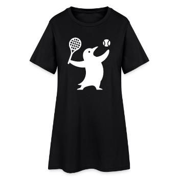 Silhouette de pingouin uni Joueur de tennis Sport - Robe T-shirt Femme - noir - Devant