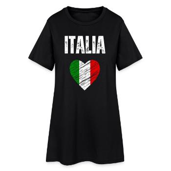 J’adore l’Italie, drapeau de l’Italie - Robe T-shirt Femme - noir - Devant