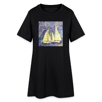 Voilier - Robe T-shirt Femme - noir - Devant