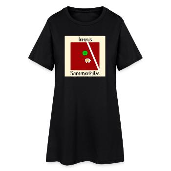 SOMMER TENNIS SPIEGELEIER - Frauen T-Shirt-Kleid - Schwarz - Vorne