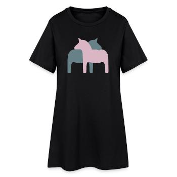 Dalapferd Paar Pferde Liebe Hochzeit Deko Love - Frauen T-Shirt-Kleid - Schwarz - Vorne