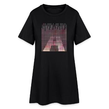 Géométrie abstraite lettre A, nom de Bu en rose - Robe T-shirt Femme - noir - Devant