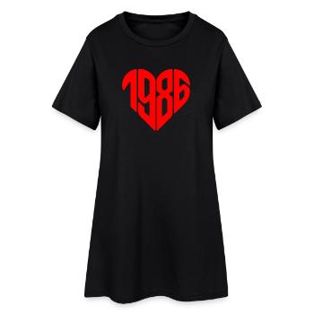 1986 Coeur Année 1986 40ème Cadeau d’Anniversaire - Robe T-shirt Femme - noir - Devant