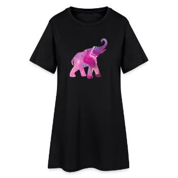 Elephant Yoga Pattern Color Watercolor Energy om Fan - Women’s T-Shirt Dress - black - Front