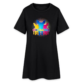 Silhouettes colorées de chihuahua avec lettrage pop art - Robe T-shirt Femme - noir - Devant