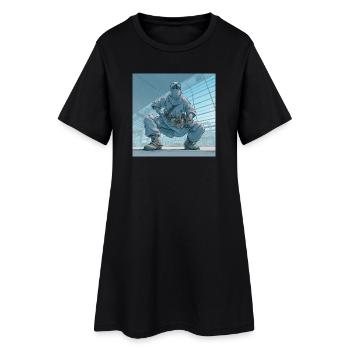 Facility Ninja – Niemand sieht mich, aber alles lä - Frauen T-Shirt-Kleid - Schwarz - Vorne