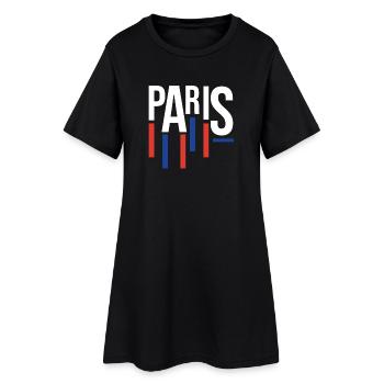 Souvenir Bleu Rouge Paris - Hommage à la France - Robe T-shirt Femme - noir - Devant