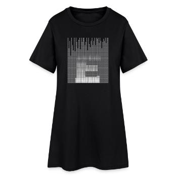 Letter E, Name, der Buchstabe E - Frauen T-Shirt-Kleid - Schwarz - Vorne