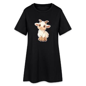 Chèvre - Robe T-shirt Femme - noir - Devant