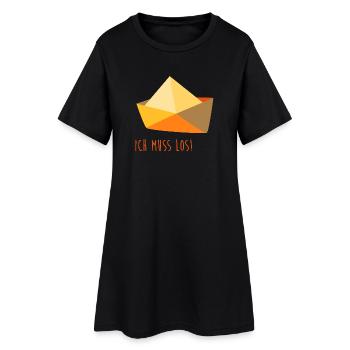 Bateau Aviron Mer Bateau Papier Vacances Maritime - Robe T-shirt Femme - noir - Devant