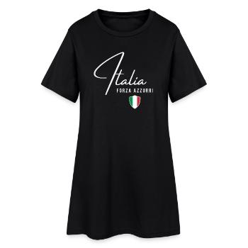 Italie, design minimaliste élégant - Robe T-shirt Femme - noir - Devant