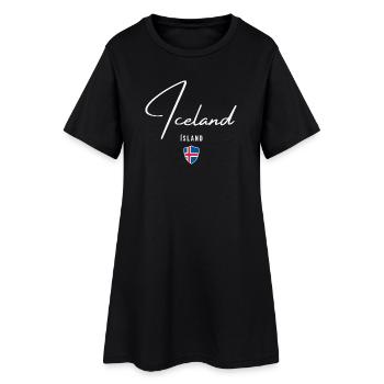 Icelandic pride, minimalist sleek design - Women’s T-Shirt Dress - black - Front