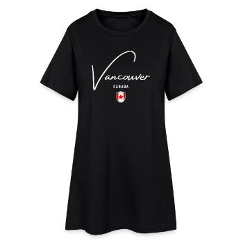 Vancouver Canada, design minimaliste élégant - Robe T-shirt Femme - noir - Devant