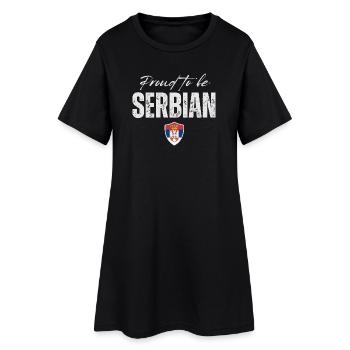 Serbe fier, fabriqué en Serbie - Robe T-shirt Femme - noir - Devant