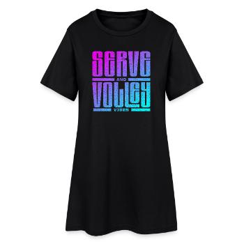 Tennis : service et volée - Robe T-shirt Femme - noir - Devant