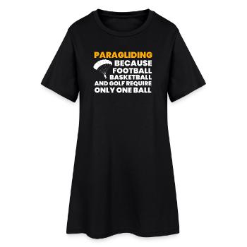 Paragliding Lustiges T Shirt Geschenk - Frauen T-Shirt-Kleid - Schwarz - Vorne