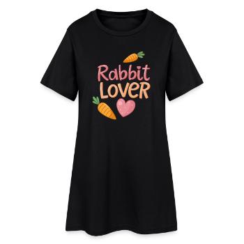 Lapins amour - Robe T-shirt Femme - noir - Devant
