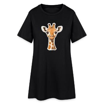 Giraffe - Frauen T-Shirt-Kleid - Schwarz - Vorne