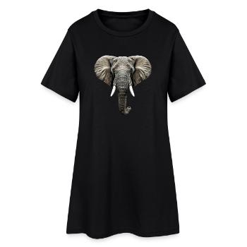Trompe d’éléphant Afrique Safari Wilderness Éléphant - Robe T-shirt Femme - noir - Devant