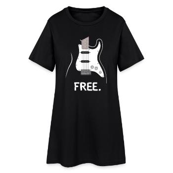 Guitare électrique Free Rock Music Design - Robe T-shirt Femme - noir - Devant